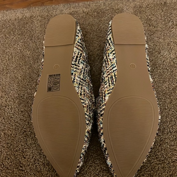 Woman’s Tweed Multi color Dress Flats/Shoes NWOT - Picture 2 of 4